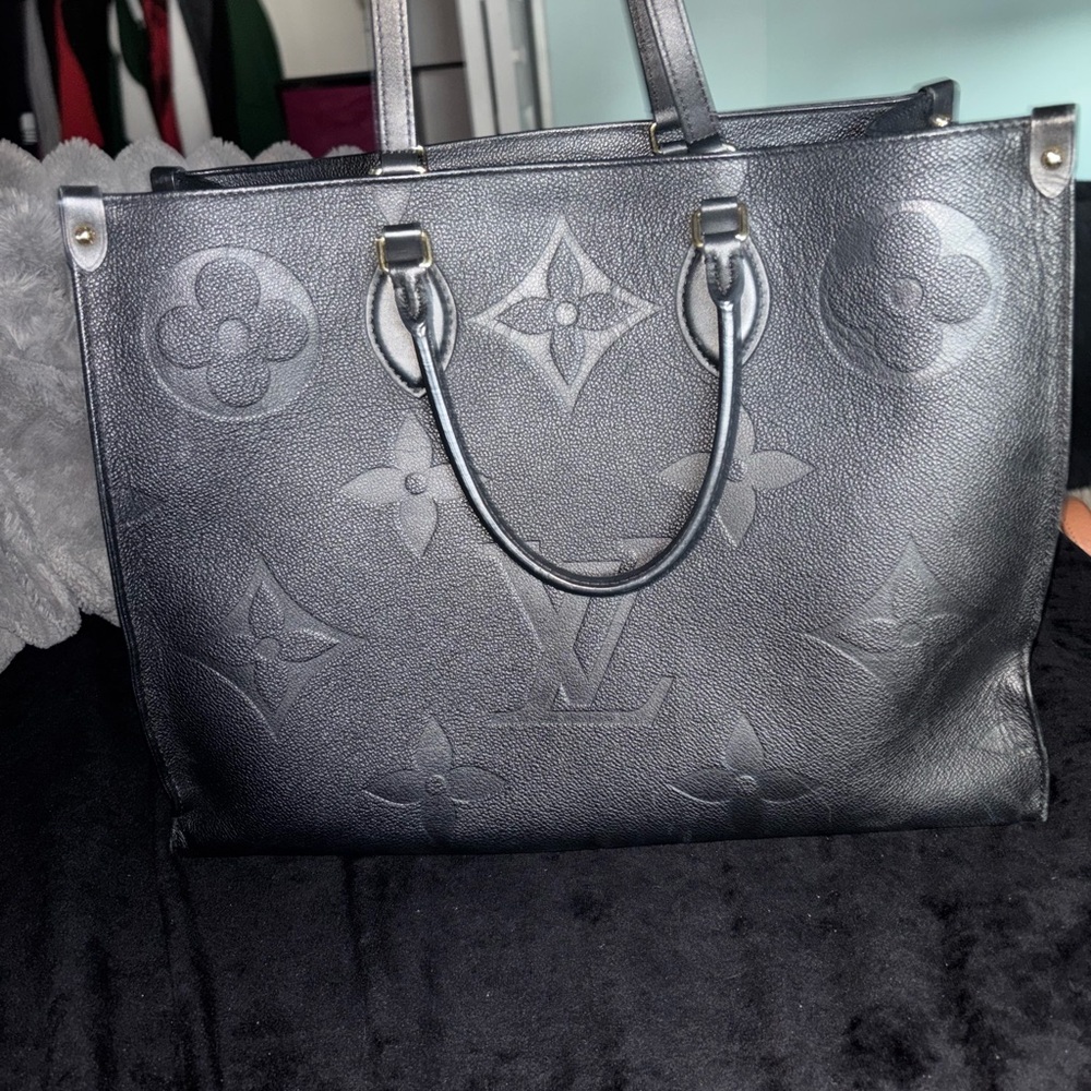 Louis Vuitton Black Embossed Monogram Tote